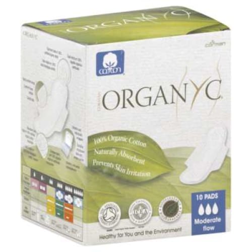 ORGANYC: Organic Cotton Moderate Flow Pad 10 pc (Pack of 4) - Beauty & Body Care - ORGANYC
