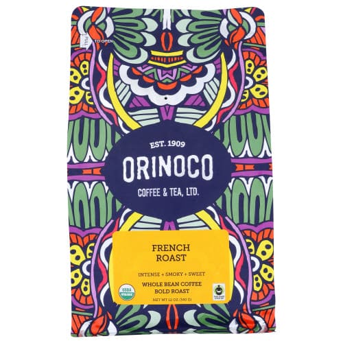 ORINOCO COFFEE TEA: French Roast Whole Bean Coffee 12 oz (Pack of 2) - Beverages > Coffee Tea & Hot Cocoa - ORINOCO COFFEE TEA