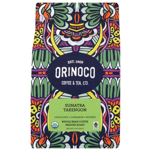 ORINOCO COFFEE TEA: Organic Sumatra Takengon Whole Bean Coffee 12 oz (Pack of 2) - Beverages > Coffee Tea & Hot Cocoa - ORINOCO COFFEE TEA