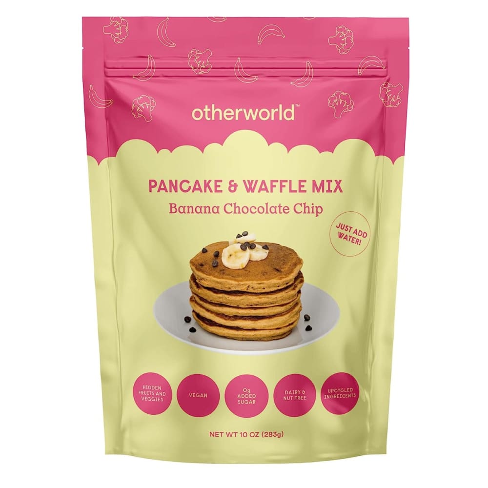 OTHERWORLD: Banana Chocolate Chip Pancake & Waffle Mix 10 OZ (Pack of 4) - OTHERWORLD