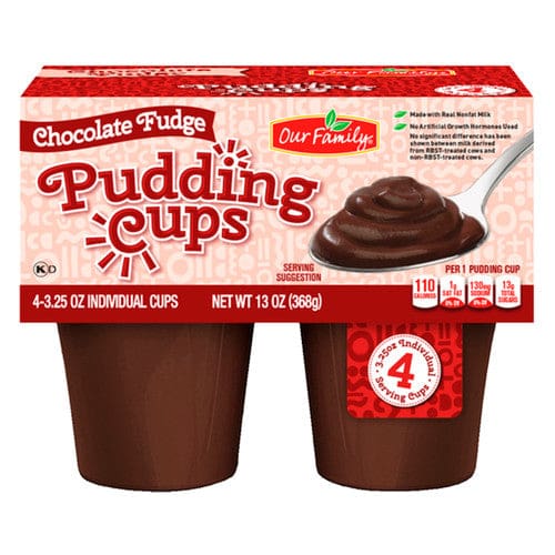 Our Family Chocolate Fudge Pudding Cups 4ct (Case of 12) - Misc/Our Family - Our Family