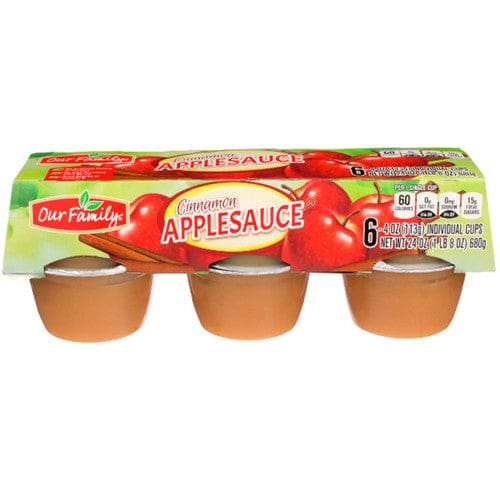 Our Family Cinnamon Applesauce Cups 6ct (Case of 12) - Misc/Our Family - Our Family