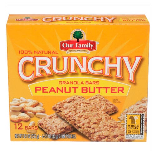 Our Family Crunchy Peanut Butter Bars 6ct (Case of 12) - Misc/Our Family - Our Family