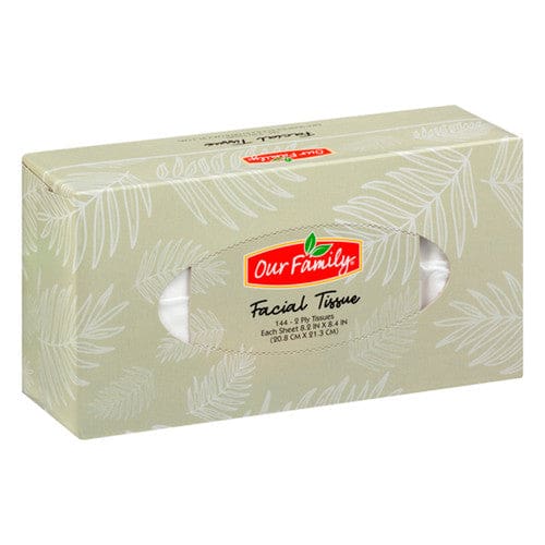 Our Family Facial Tissue Flat 144ct (Case of 36) - Misc/Our Family - Our Family