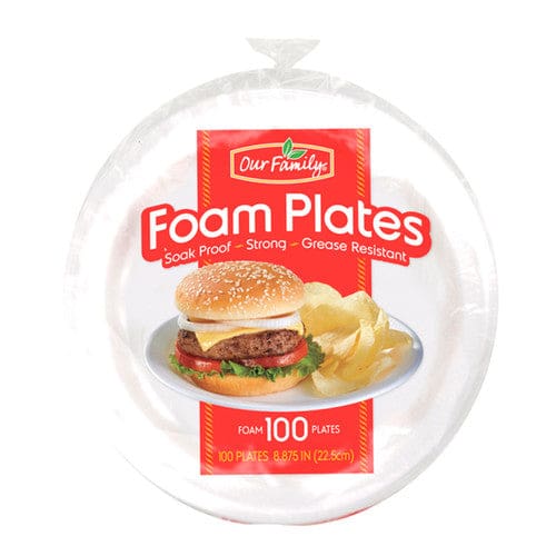Our Family Foam Plates 8.875in 100ct (Case of 6) - Misc/Our Family - Our Family
