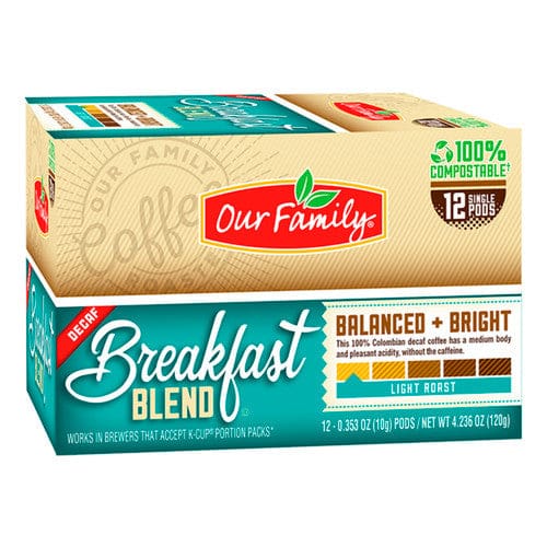 Our Family K-Cups Decaf Breakfast Blend Coffee 12ct (Case of 6) - Free Shipping Items/Coffee - Our Family