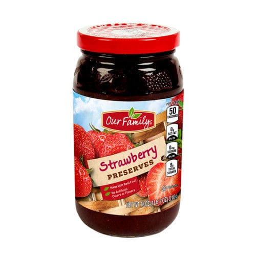 Our Family Strawberry Preserves 18oz (Case of 12) - Misc/Our Family - Our Family