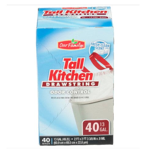 Our Family Tall Kitchen Trash Bags Fresh Scent 13gal 40ct (Case of 6) - Misc/Our Family - Our Family