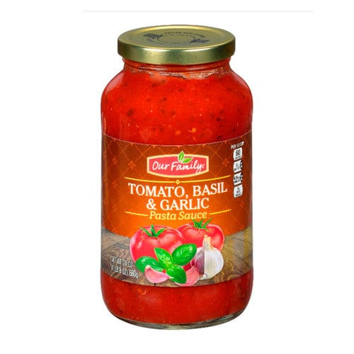 Our Family Tomato Basil Garlic Pasta Sauce 24oz (Case of 12) - Misc/Our Family - Our Family