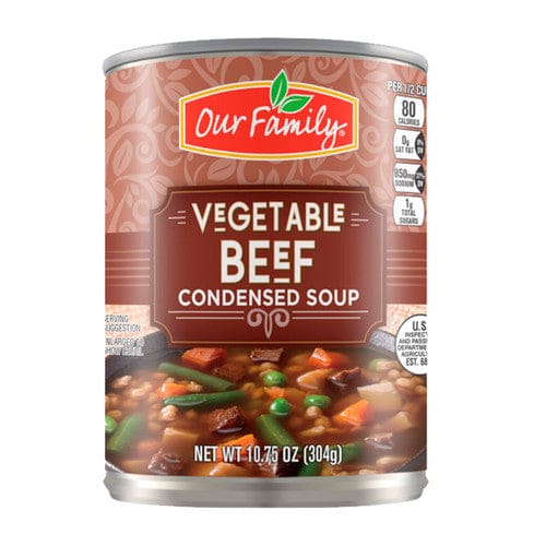Our Family Vegetable Beef Soup Condensed 10.5oz (Case of 24) - Misc/Our Family - Our Family