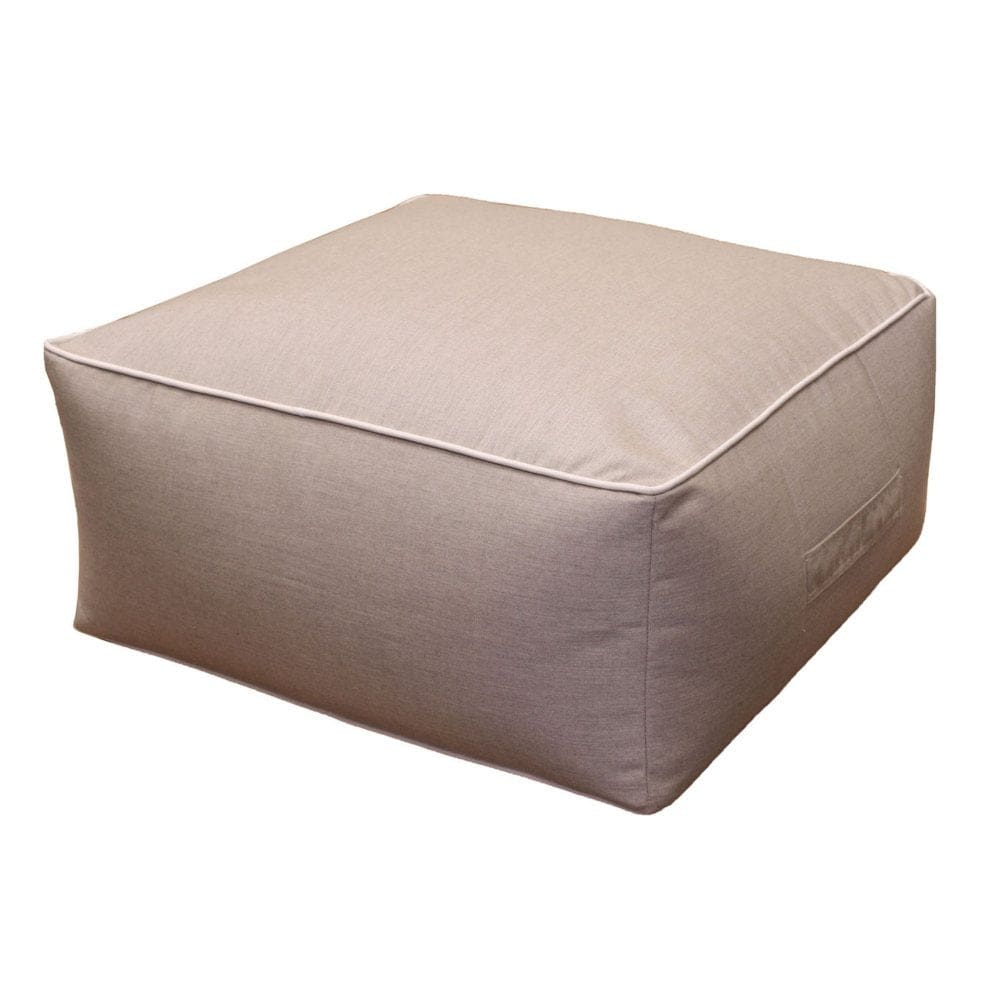 Outdoor Pouf Sunbrella Cast Ash Fabric - Outdoor Cushions & Pillows - Outdoor