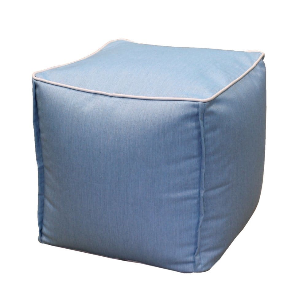 Outdoor Pouf Sunbrella Cast Horizon Fabric - Outdoor Decorative Accents - Outdoor