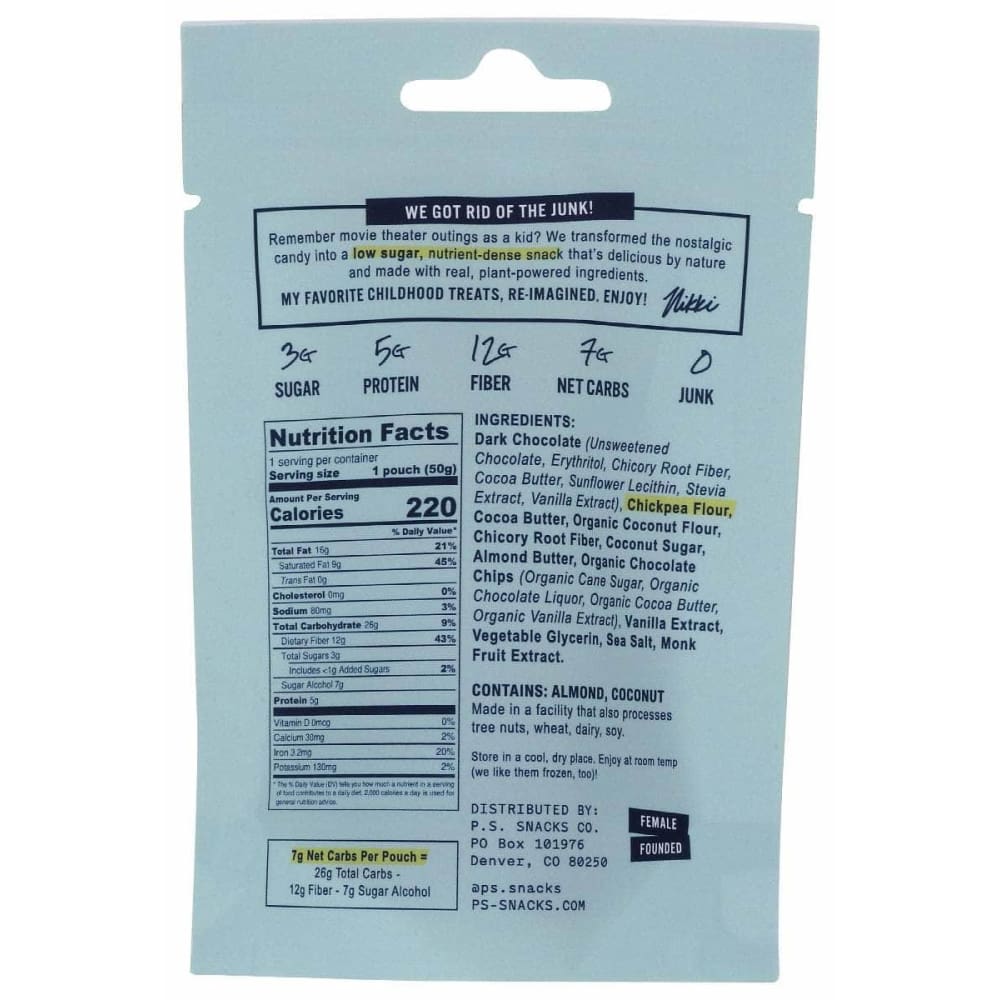 P.S. SNACKS COMPANY Grocery > Snacks > Cookies > Cookies P.S. SNACKS COMPANY Bites Choc Chip Ckie Dgh, 1.8 oz