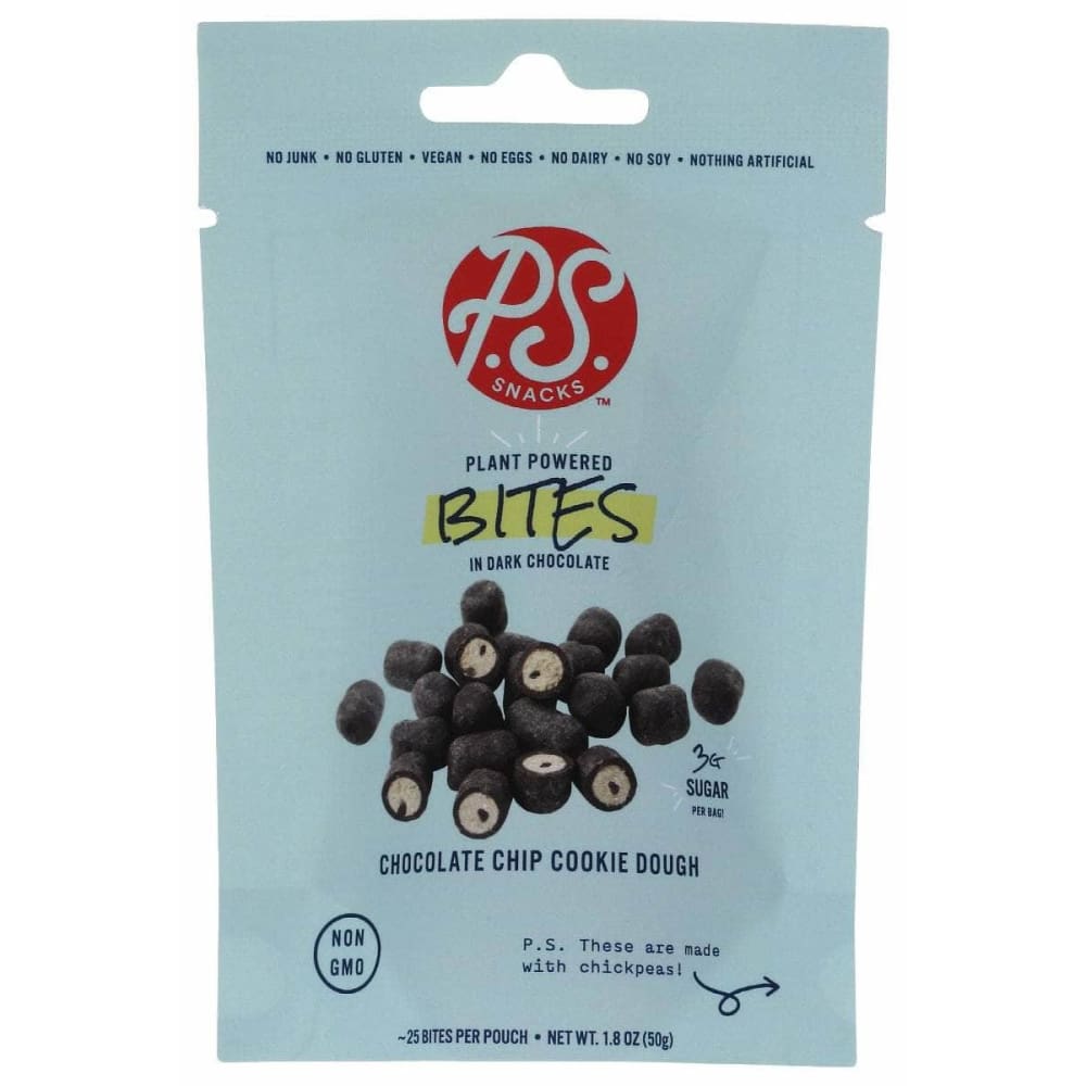 P.S. SNACKS COMPANY Grocery > Snacks > Cookies > Cookies P.S. SNACKS COMPANY Bites Choc Chip Ckie Dgh, 1.8 oz