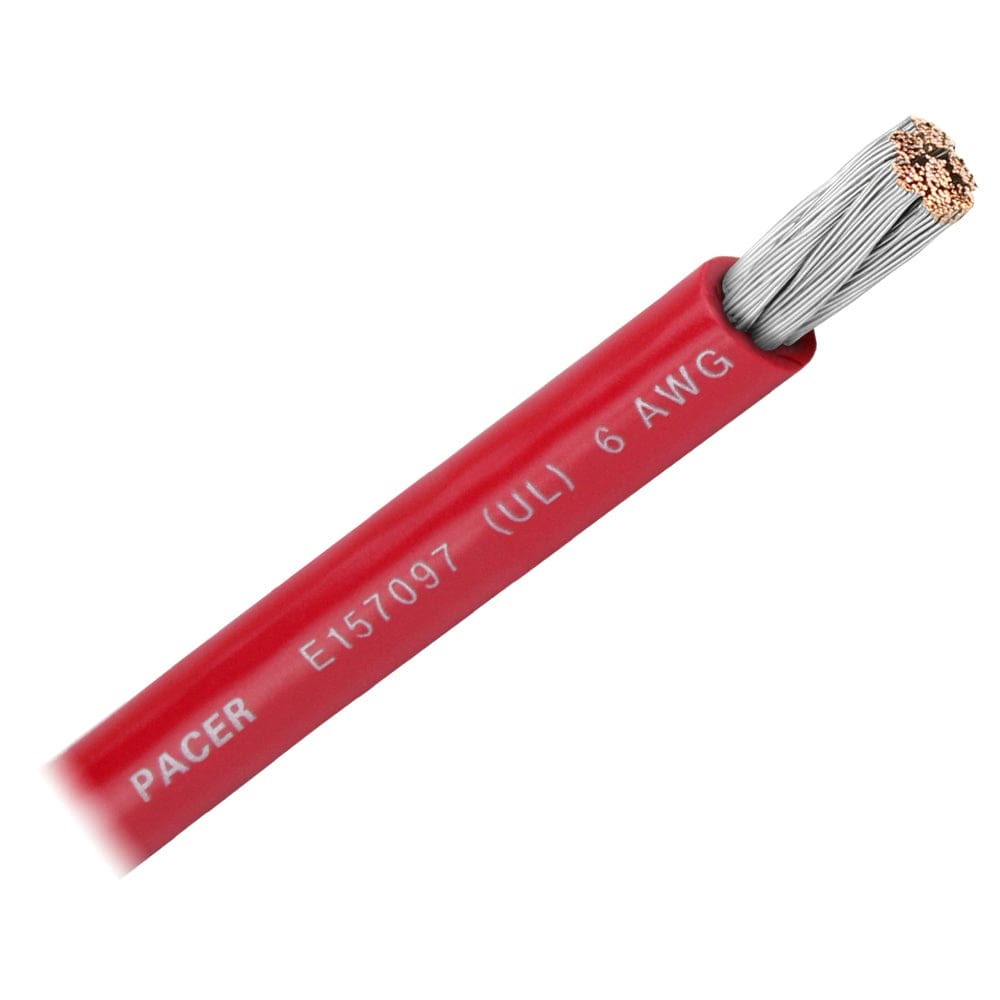 Pacer Red 6 AWG Battery Cable - Sold By The Foot (Pack of 6) - Electrical | Wire - Pacer Group