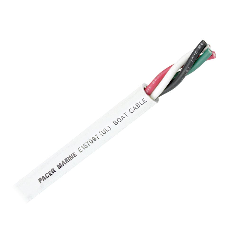 Pacer Round 4 Conductor Cable - 100’ - 12/ 4 AWG - Black Green Red & White - Electrical | Wire - Pacer Group