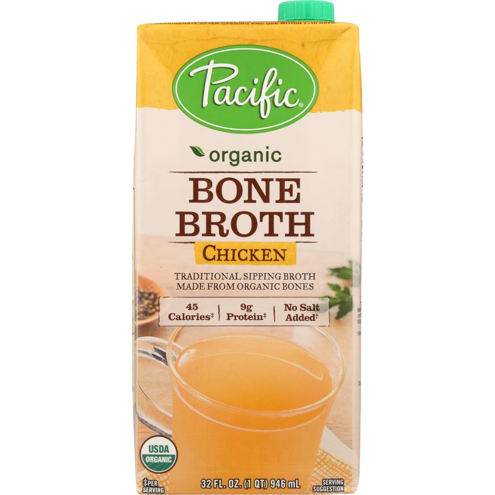 PACIFIC FOODS: Organic Bone Broth Chicken 32 oz (Pack of 3) - Grocery > Soups & Stocks - PACIFIC FOODS
