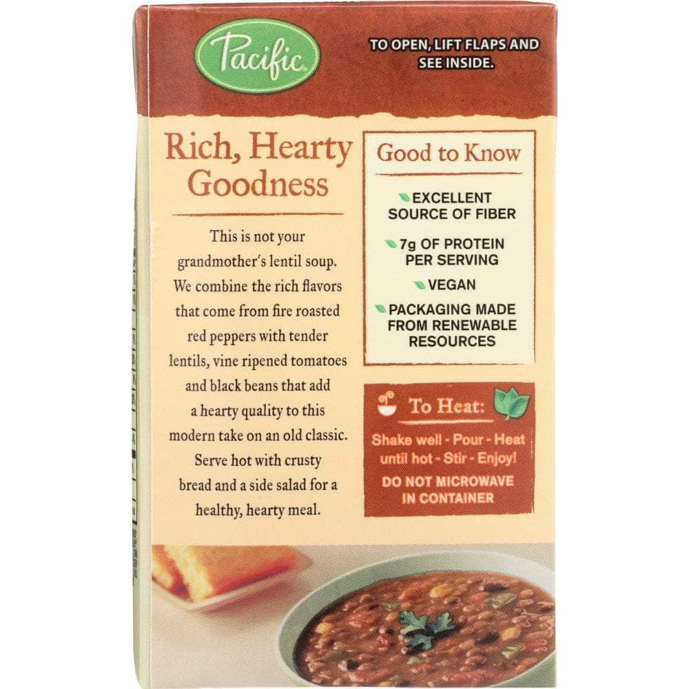 Pacific Foods Pacific Natural Foods Organic Vegetable Lentil and Roasted Red Pepper Soup, 17 oz