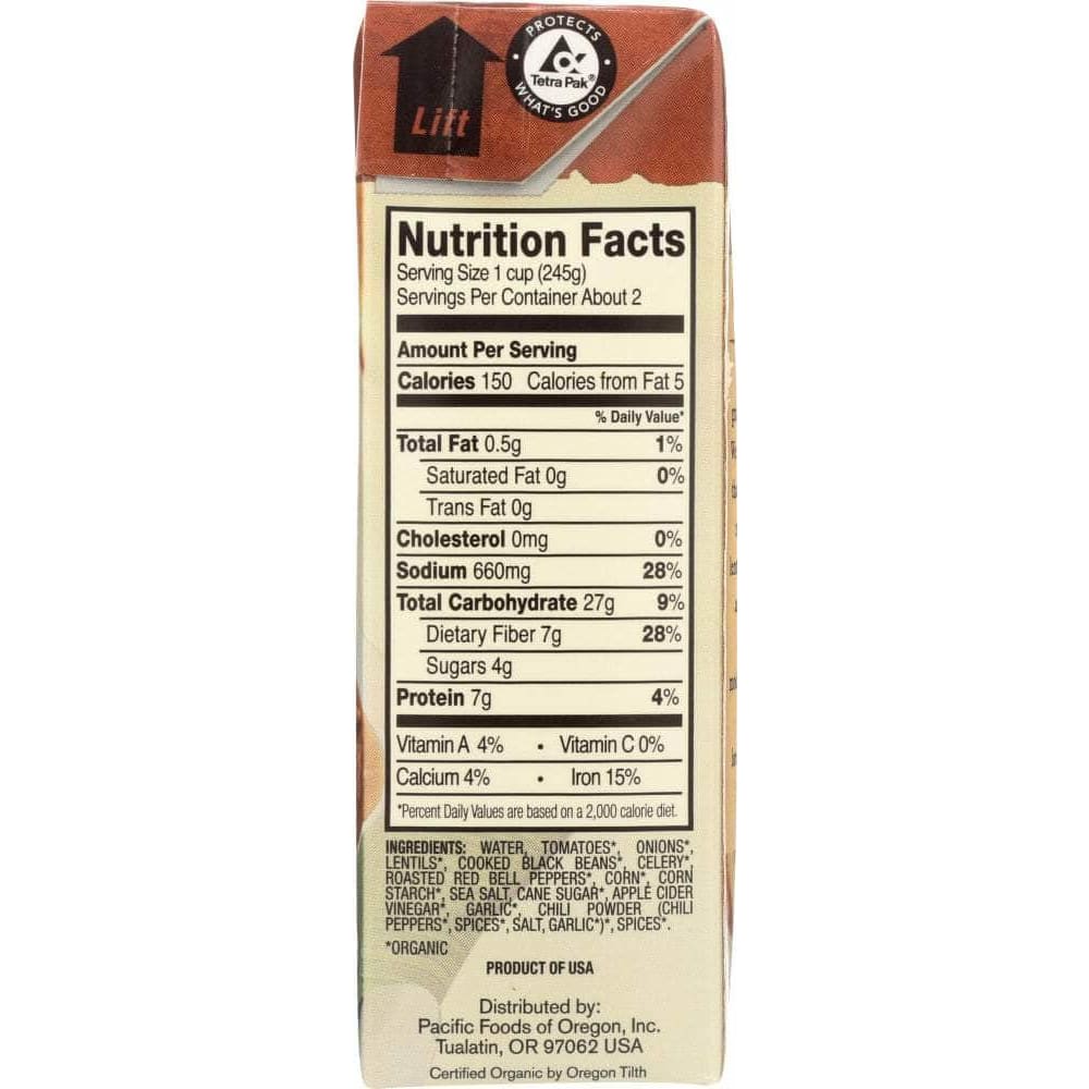 Pacific Foods Pacific Natural Foods Organic Vegetable Lentil and Roasted Red Pepper Soup, 17 oz