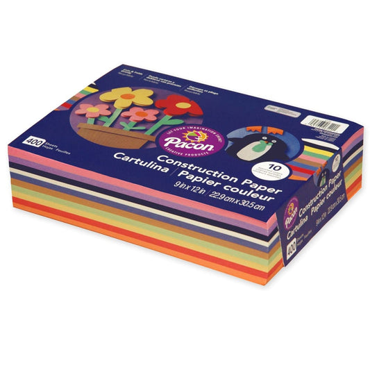Pacon 10 Assorted Color Construction Paper Pack 400 Sheets - Home/Toys/Indoor Play/Arts & Crafts/ - Unbranded