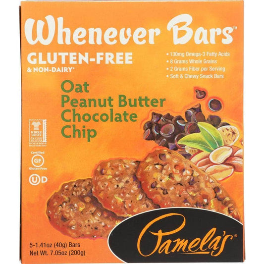 PAMELAS Pamela'S Chocolate Chip Peanut Butter Oat Pack Of 5 Bars, 7.05 Oz