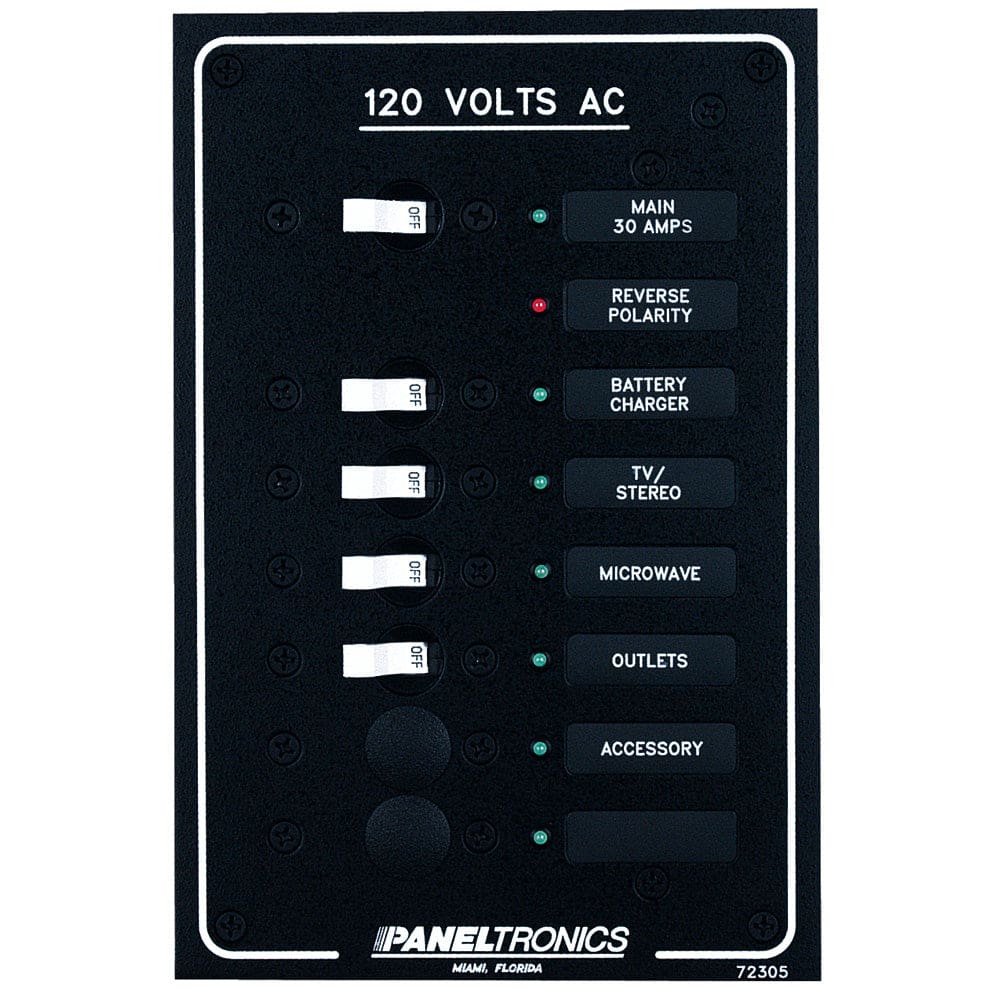 Paneltronics Standard AC 6 Position Breaker Panel & Main w/ LEDs ...