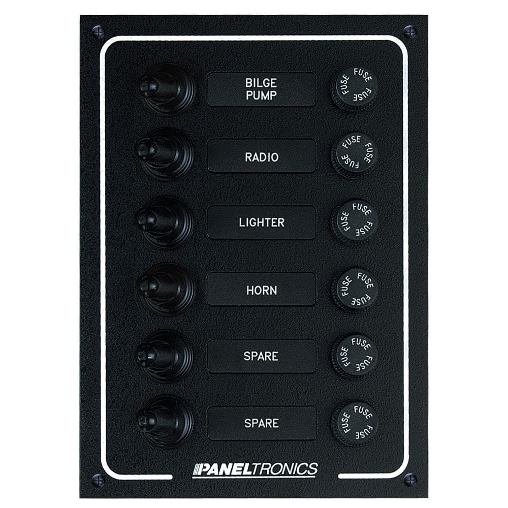 Paneltronics Waterproof DC 6 Position Booted Toggle & Fuse - Electrical | Electrical Panels - Paneltronics