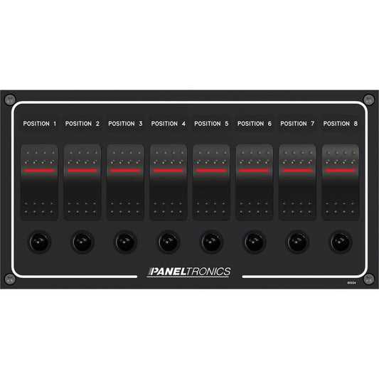Paneltronics Waterproof DC 8 Position Lighted Rocker & CB - Electrical | Electrical Panels - Paneltronics