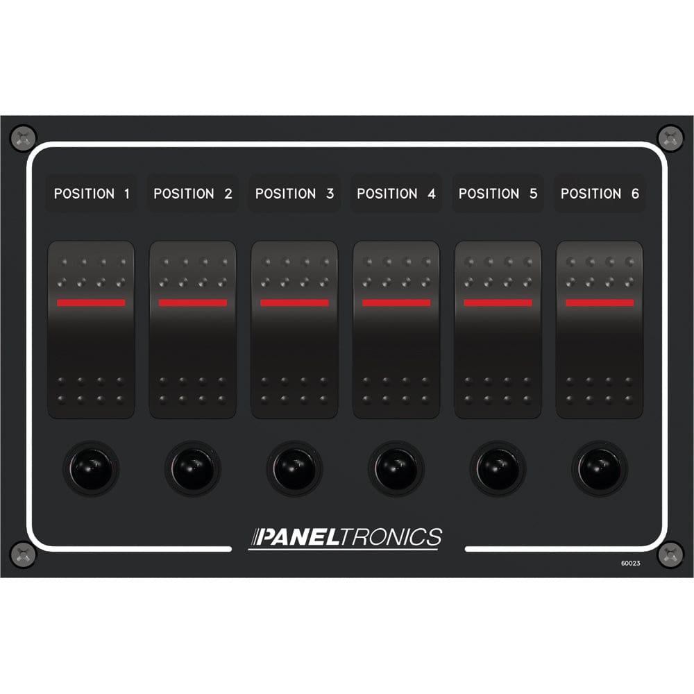 Paneltronics Paneltronics Waterproof Panel - DC 6-Position Illuminated Rocker Switch ...
