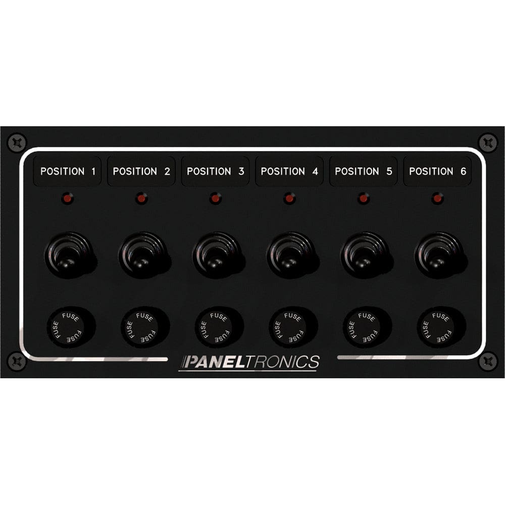 Paneltronics Waterproof Panel - DC 6-Position Toggle Switch & Fuse w/ LEDs - Electrical | Electrical Panels - Paneltronics