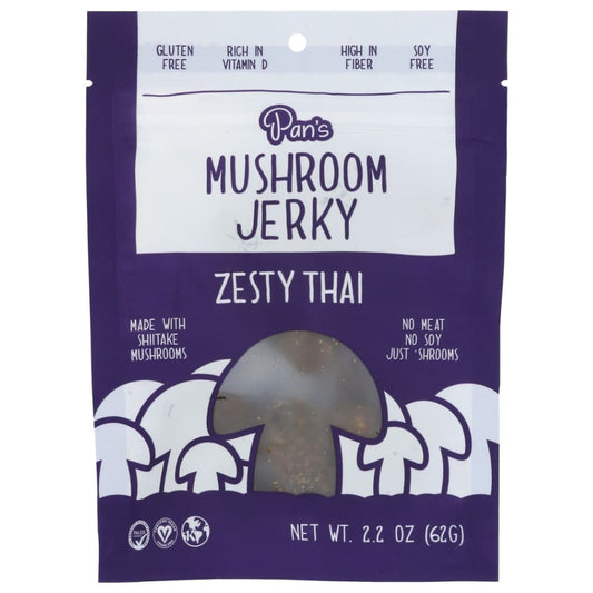PANS: Zesty Thai Mushroom Jerky 2.2 oz (Pack of 4) - Snacks Other - PANS