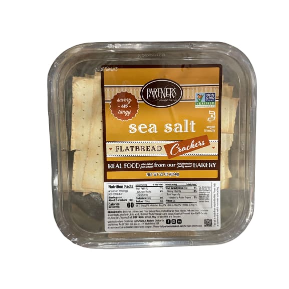 Partners sea salt Flatbread Crackers, 22 oz. ShelHealth
