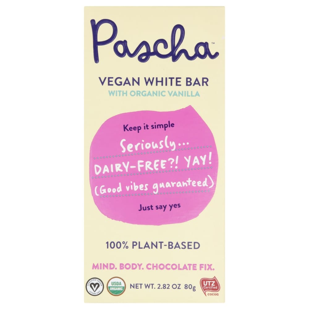 PASCHA: Organic Vegan White Bar Vanilla 2.82 oz (Pack of 5) - PASCHA