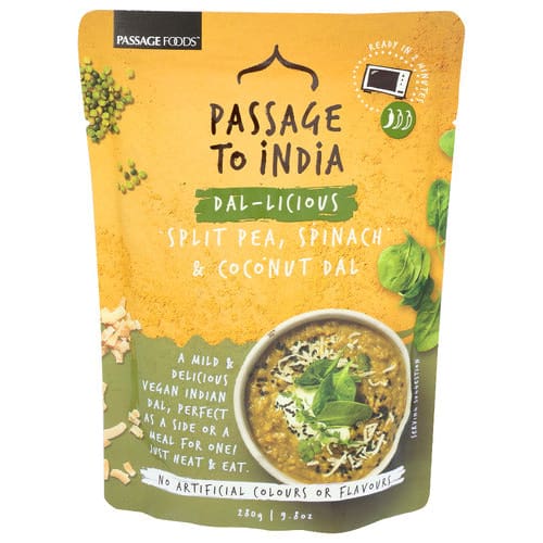 PASSAGE FOODS: Dal Ccnut Sp Pea Spinach 9.8 oz (Pack of 5) - Food - PASSAGE FOODS