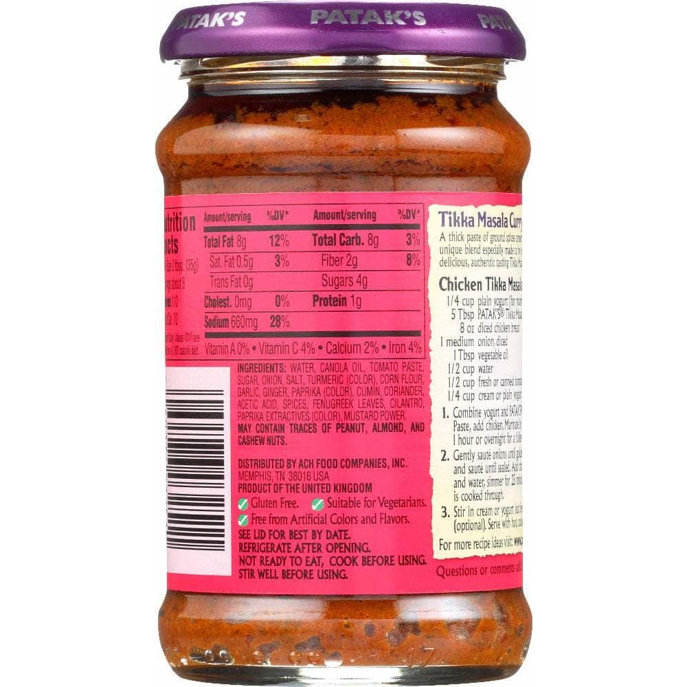 Pataks Pataks Paste Curry Tikka Masala, 10 oz