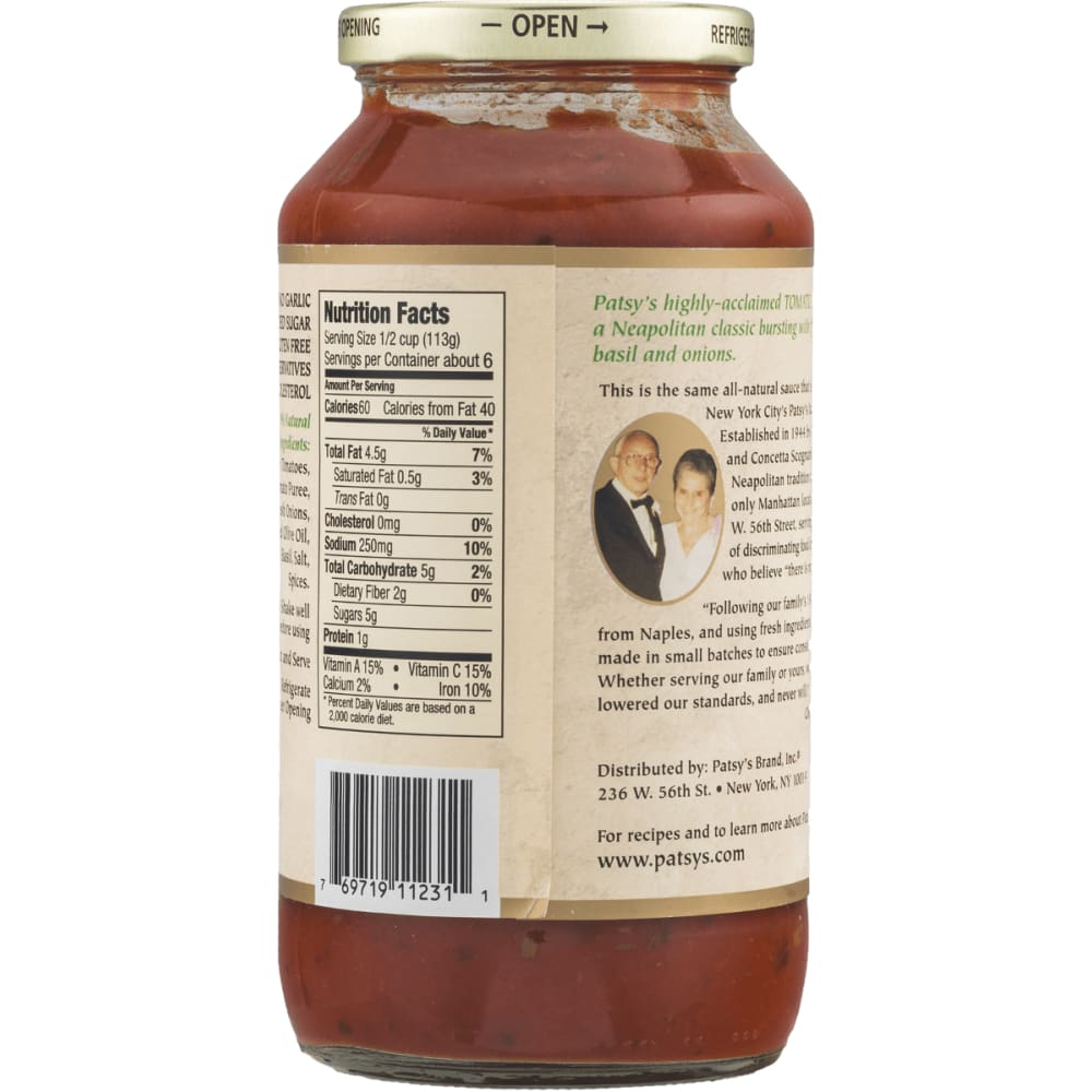 Patsys Patsys Sauce Tomato Basil, 24 oz