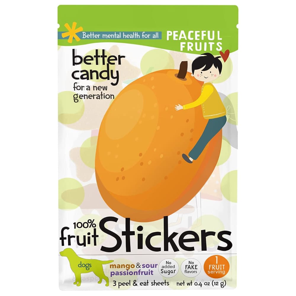 PEACEFUL FRUITS: Mango Passionfruit Candy Stickers 0.4 oz (Pack of 5) - Grocery > Chocolate Desserts and Sweets > Candy - PEACEFUL FRUITS
