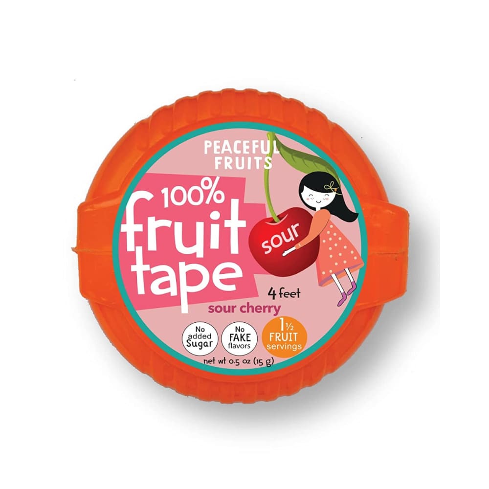 PEACEFUL FRUITS: Sour Cherry Candy Fruit Tape 0.5 oz (Pack of 5) - Grocery > Chocolate Desserts and Sweets > Candy - PEACEFUL FRUITS