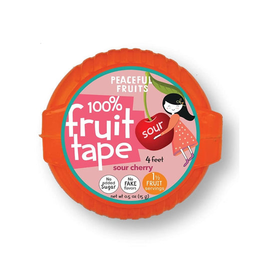 PEACEFUL FRUITS: Sour Cherry Candy Fruit Tape 0.5 oz (Pack of 5) - Grocery > Chocolate Desserts and Sweets > Candy - PEACEFUL FRUITS