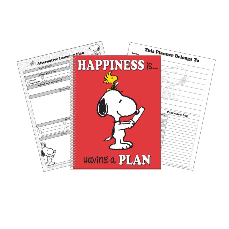 Peanuts Lesson Plan & Record Books (Pack of 3) - Plan & Record Books - Eureka