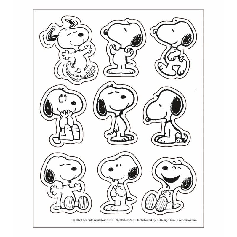 Peanuts Snoopy Giant Stickers Die Cut (Pack of 12) - Stickers - Eureka
