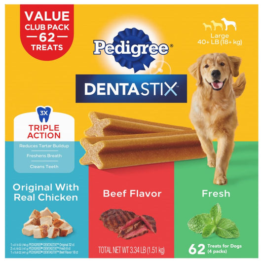 Pedigree Dentastix Triple Action Adult Dog Treat 62 ct. - Pedigree