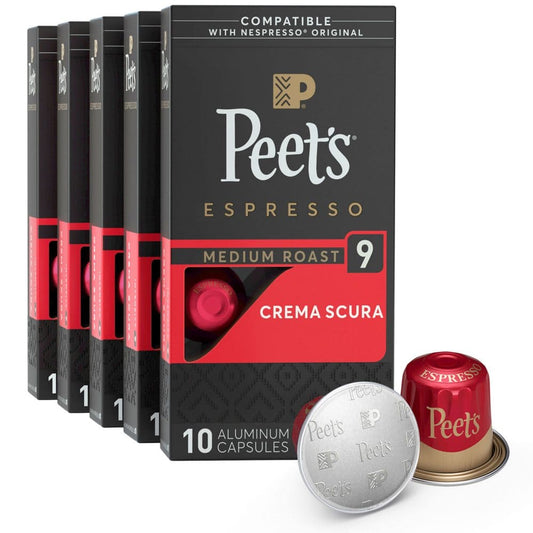 Peet’s Coffee Crema Scura Intensity 9 Medium Roast Capsules (50 ct.) - K-Cups & Single Serve Coffee - Peet’s