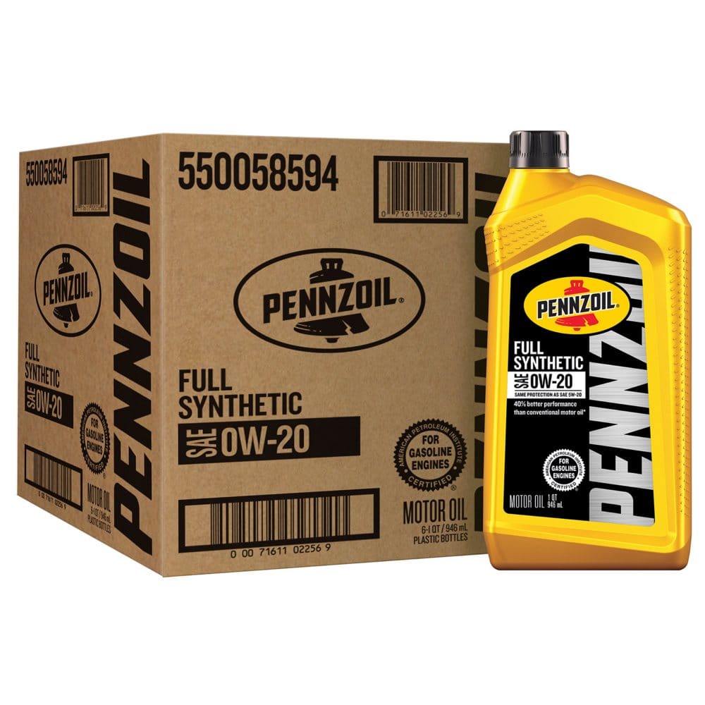 Pennzoil Full Synthetic 0W-20 Motor Oil (6 Pack/1 Quart Bottles) - Savings & Clearance - Pennzoil