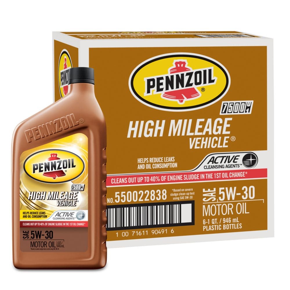 Pennzoil High Mileage Motor Oil 5w30 (6-pack/1 quart bottles) (Pack of []) - Engine Oil & Fluids - Pennzoil