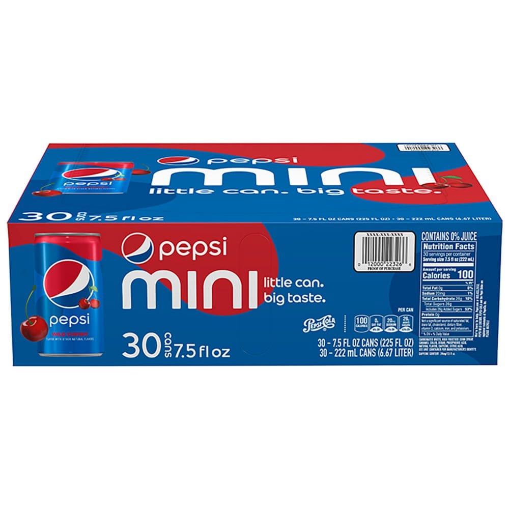 Pepsi Wild Cherry Mini Can (7.5 fl. oz. 30 pk.) - Soda - ShelHealth