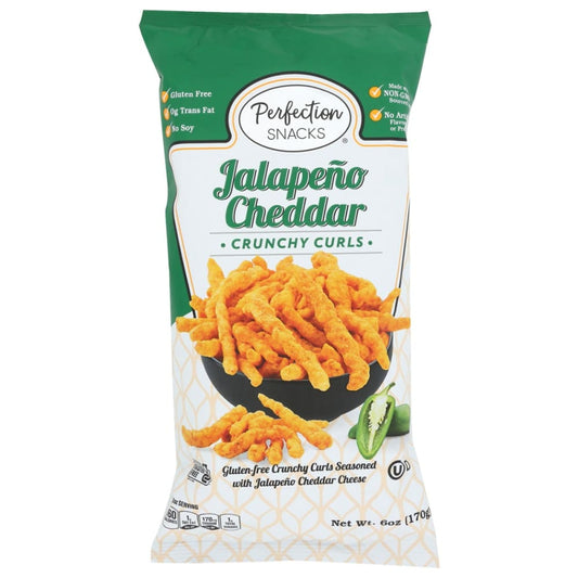 PERFECTION SNACKS: Jalapeno Cheddar Crunchy Curls Gluten Free 6 oz (Pack of 5) - Grocery > Snacks > Chips > Puffed Snacks - PERFECTION