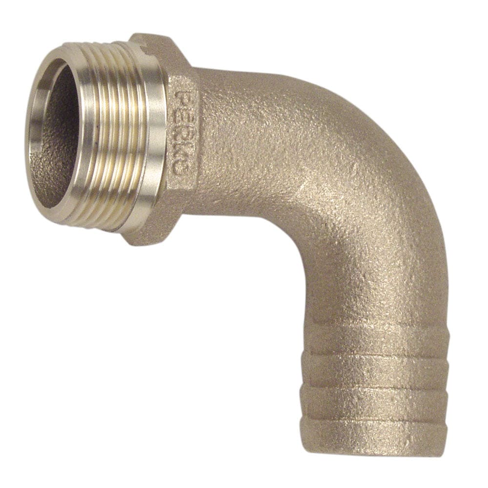Perko 1 Pipe to Hose Adapter 90 Degree Bronze MADE IN THE USA - Marine Plumbing & Ventilation | Fittings - Perko