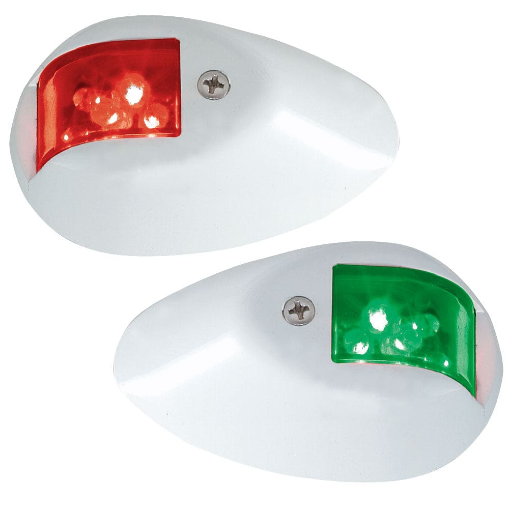 Perko LED Side Lights - Red/ Green - 12V - White Epoxy Coated Housing - Lighting | Navigation Lights - Perko