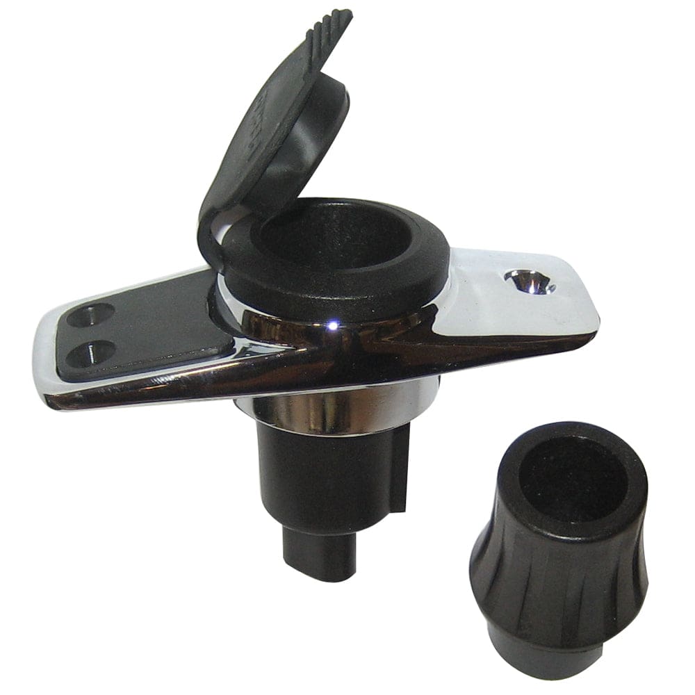 Perko Locking Collar Pole Light Mounting Base - 2 Pin - Chrome Plated w/ Black Cover - Lighting | Accessories - Perko